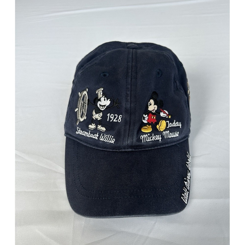 Mickey Mouse Evolution Hat Navy Blue Walt Disney World Parks Cap Strapback
